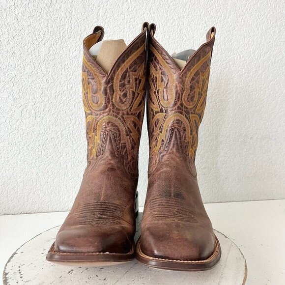 Rod Patrick Mens Cowboy Boots 13.5C Perro Loco Brown Leather Western Square Toe - Picture 5 of 12